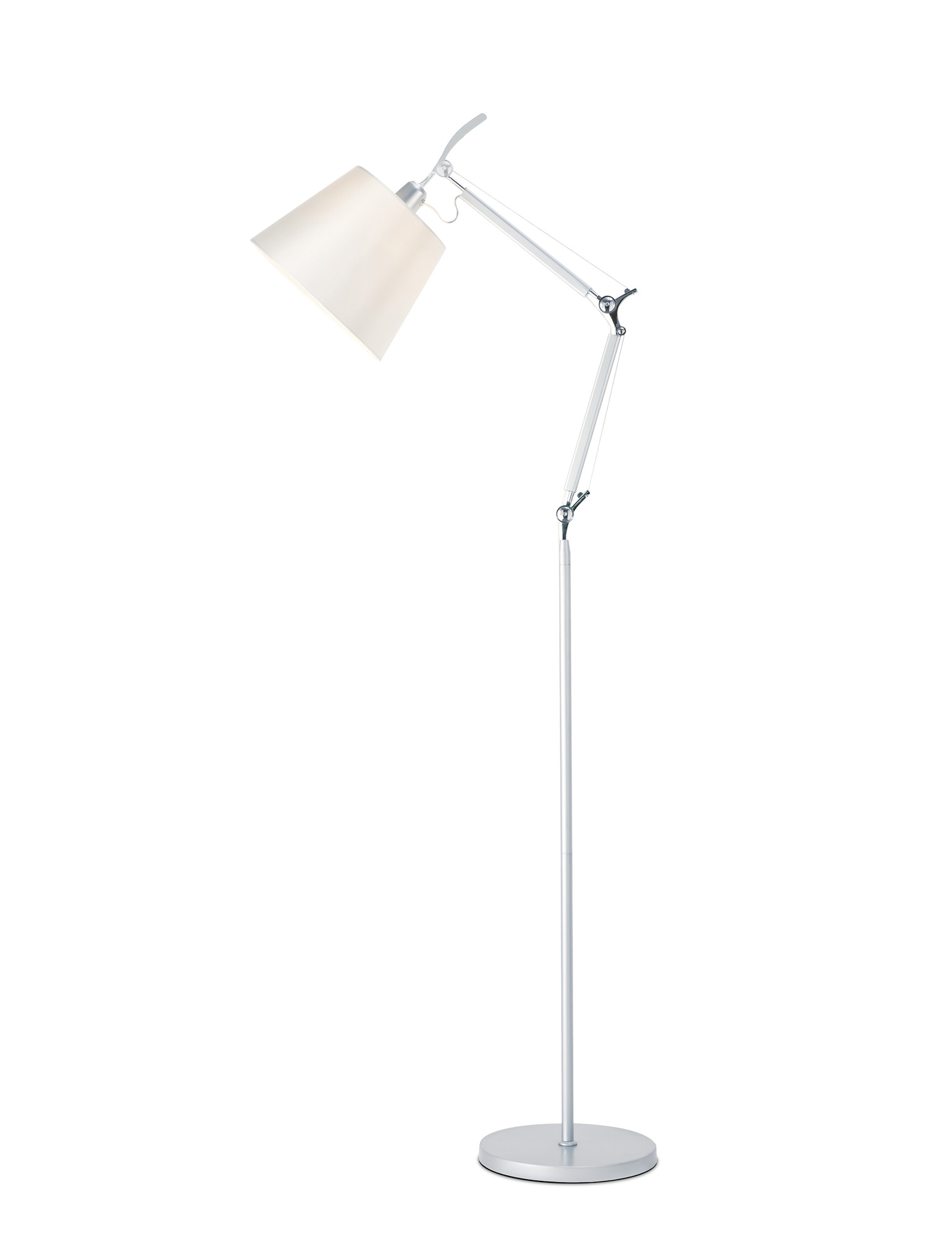 D0235  Karis 165cm Floor Lamp 1 Light Silver; Polished Chrome